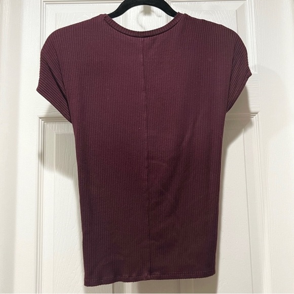 Express | Front Tie Ribbed Top | size XS - Picture 3 of 4